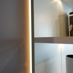 Venjakob Wohnwände & Tv-Lowboards|Wohnwand Plan X Lack Weiß Matt Absetzung Jadegrün Matt Inklusive Beleuchtung Mit Regal Ohne Fernseher