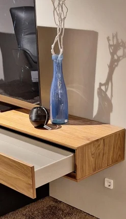 Paul Lindberg Wohnwände & Tv-Lowboards|Wohnwand pl.Cera Lack Anthrazit Nussbaum Natur Furniert