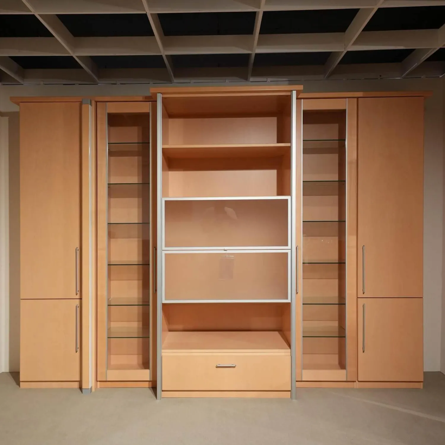 Gwinner Wohnwände & Tv-Lowboards|Wohnwand Ponte Ahorn Light Inklusive Halo Strahler Und Trafo