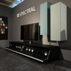 Spectral Smart Furniture Wohnwände & Tv-Lowboards|Wohnwand Scala Glas Satiniert Schwarz Salbei Grün Und Jade Grün Stoff Schwarz Mit Soundelement