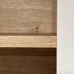 Hülsta Wohnwände & Tv-Lowboards|Wohnwand Scalic Lack Weiß Natureiche Lowboard Hängeelement Glas-Hängeelement