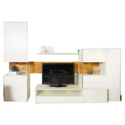 Venjakob Wohnwände & Tv-Lowboards|Wohnwand Sentino Lack Weiß Matt Inklusive Beleuchtung