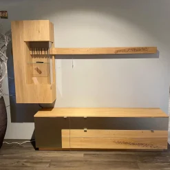 Wimmer Wohnwände & Tv-Lowboards|Wohnwand Signatura Rustikale Asteiche Bianco Akzente In Satinierten Bronzeglas Nickelfarbig Nickelfarbig