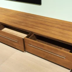 Riva1920 Wohnwände & Tv-Lowboards|Wohnwand Sipario Nussbaum Geölt mit Kabeldurchlass