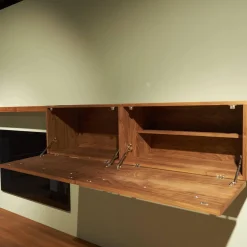 Riva1920 Wohnwände & Tv-Lowboards|Wohnwand Sipario Nussbaum Geölt mit Kabeldurchlass