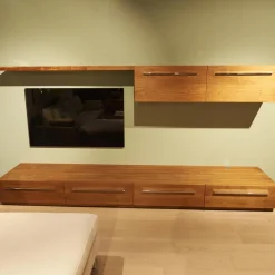 Riva1920 Wohnwände & Tv-Lowboards|Wohnwand Sipario Nussbaum Geölt mit Kabeldurchlass