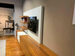 Kettnaker Wohnwände & Tv-Lowboards|Wohnwand Soma Korpus Innen Lack Matt Graphit Korpus Außen Nussbaum mit Beleuchtung