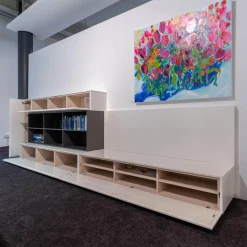 Lema Wohnwände & Tv-Lowboards|Wohnwand T30 Holz Lackiert 405 Latte Scocca 200 Glänzend Weiß 1107/1708