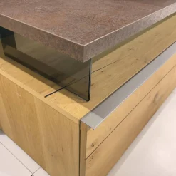 Gwinner Wohnwände & Tv-Lowboards|Wohnwand Tormine Balkeneiche Natur Absatz Rostoptik Mit LED Beleuchtung