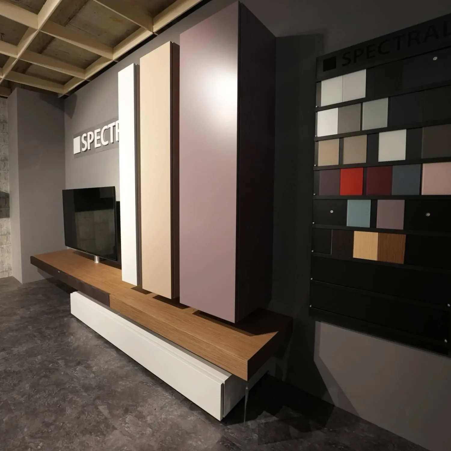 Spectral Smart Furniture Wohnwände & Tv-Lowboards|Wohnwand Twenty Lack Seidenmatt Violett Beige Creme Mit Soundsystem XTA1