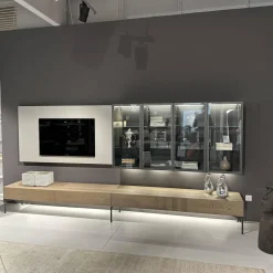 Presotto Wohnwände & Tv-Lowboards|Wohnwand Untergestell Furniert Rovere Avana Gestellfuß Antracite Lackiert