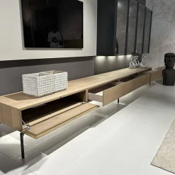 Presotto Wohnwände & Tv-Lowboards|Wohnwand Untergestell Furniert Rovere Avana Gestellfuß Antracite Lackiert