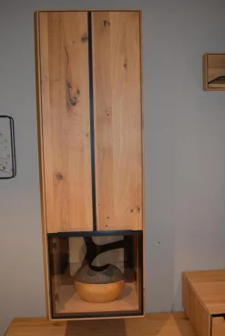 Decker Wohnwände & Tv-Lowboards|Wohnwand Valero Asteiche Massiv Bianco Geölt Front Klarglas