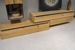 Decker Wohnwände & Tv-Lowboards|Wohnwand Valero Asteiche Massiv Bianco Geölt Front Klarglas