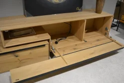 Decker Wohnwände & Tv-Lowboards|Wohnwand Valero Asteiche Massiv Bianco Geölt Front Klarglas