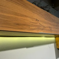 Voglauer Wohnwände & Tv-Lowboards|Wohnwand V-Alpin AV155 Korpus Eiche Altholz Front Colorglas Anthrazit