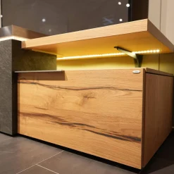 Voglauer Wohnwände & Tv-Lowboards|Wohnwand Valpin Eiche Altholz Braun Akzent Colorglas