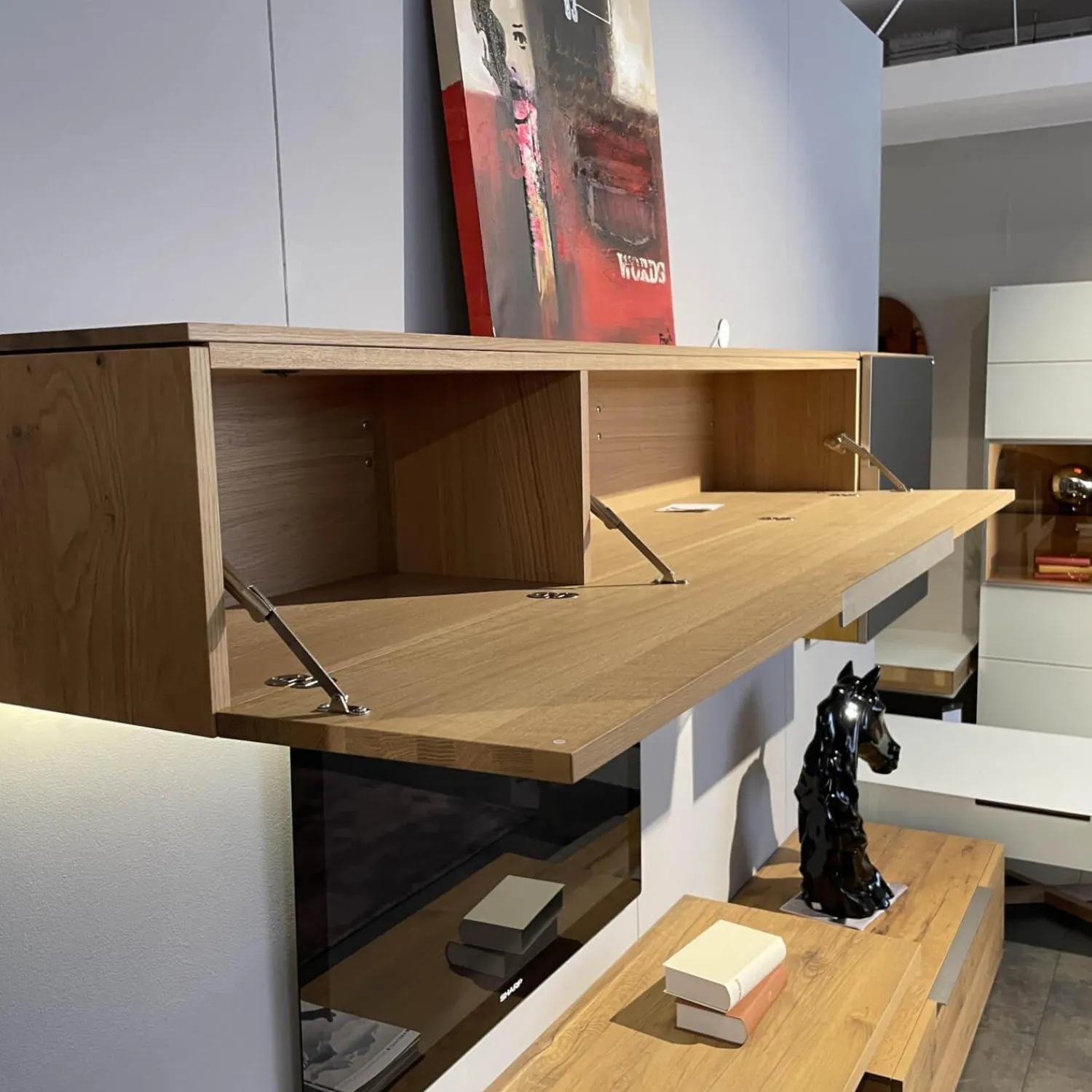 Voglauer Wohnwände & Tv-Lowboards|Wohnwand V-Alpin Eiche Altholz Glas Anthrazit