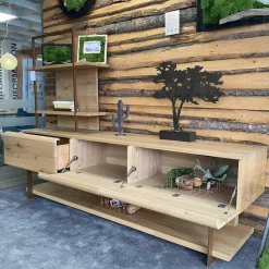 Voglauer Wohnwände & Tv-Lowboards|Wohnwand V-Cube Living Wildeiche Rustico mit Beleuchtung