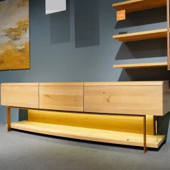 Voglauer Wohnwände & Tv-Lowboards|Wohnwand Vcuben Wildeiche Rustiko Mit LED-Beleuchtung