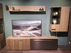 Voglauer Wohnwände & Tv-Lowboards|Wohnwand Vgalvino Alteiche Rustico Schwemmgrau Lackiert Massiv