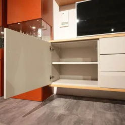 Rietberger Möbelwerke Wohnwände & Tv-Lowboards|Wohnwand Vienna 35 35009 Lack Ziegelrot Rot Und Lack Grau Inklusive Beleuchtung