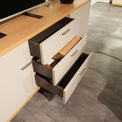 Rietberger Möbelwerke Wohnwände & Tv-Lowboards|Wohnwand Vienna 35 35009 Lack Ziegelrot Rot Und Lack Grau Inklusive Beleuchtung