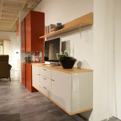 Rietberger Möbelwerke Wohnwände & Tv-Lowboards|Wohnwand Vienna 35 35009 Lack Ziegelrot Rot Und Lack Grau Inklusive Beleuchtung