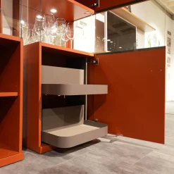 Rietberger Möbelwerke Wohnwände & Tv-Lowboards|Wohnwand Vienna 35 35009 Lack Ziegelrot Rot Und Lack Grau Inklusive Beleuchtung