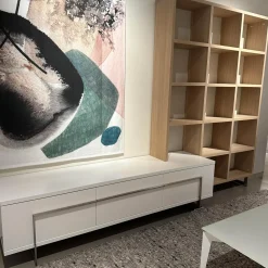 Bert Plantagie Wohnwände & Tv-Lowboards|Wohnwand Vision Eiche Weiß Geölt Tv-Board Weiß Lackiert Füße Metall Ohne Bild