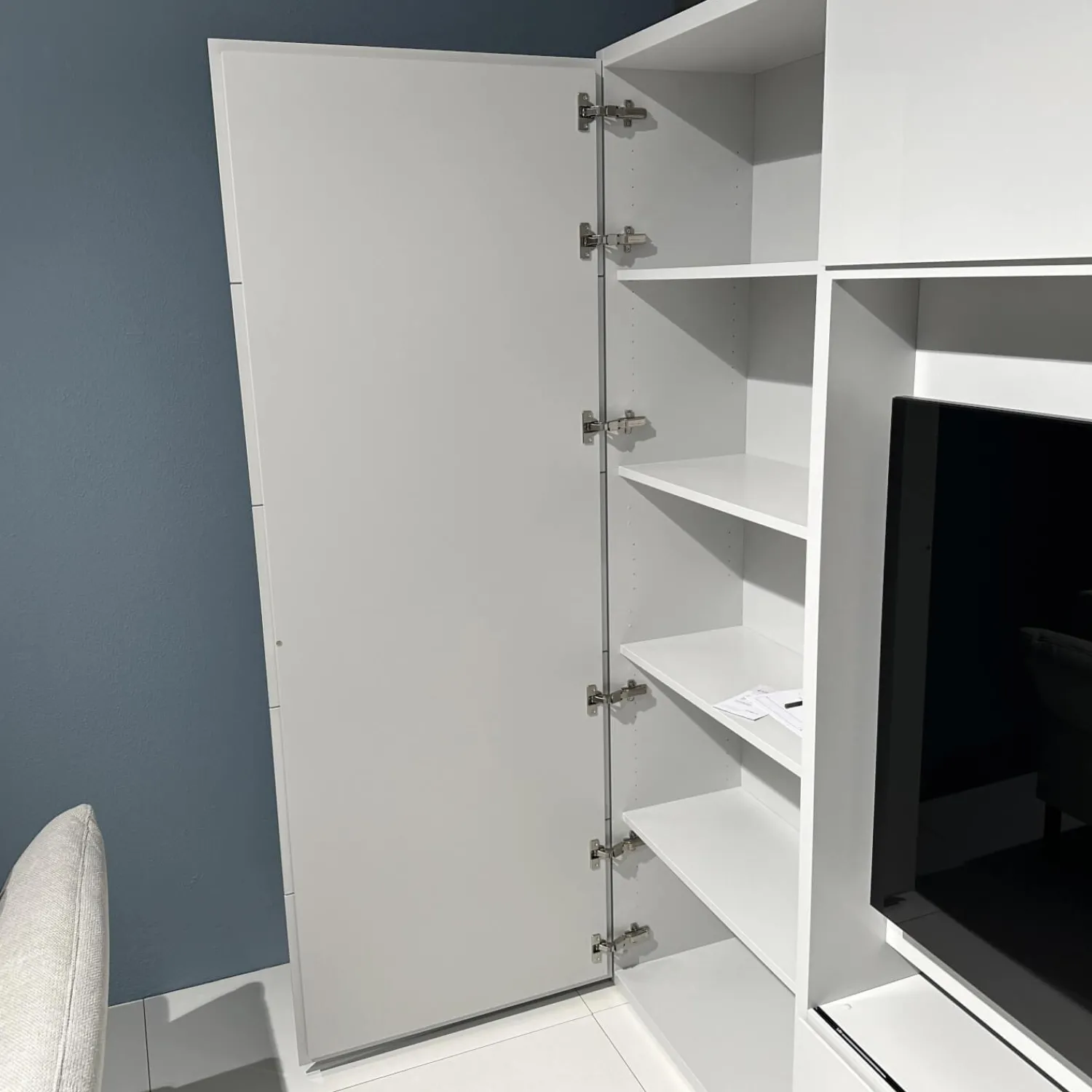 Kettnaker Wohnwände & Tv-Lowboards|Wohnwand Vita Lack Grauweiß Matt Und Hochglanz Mit Schiebetüren Ohne Deko