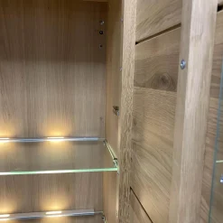 Schröder Franz Wohnwände & Tv-Lowboards|Wohnwand Vivendi Lack Weiß Matt Und Holz Asteiche Mit Glasböden Inklusive Beleuchtung