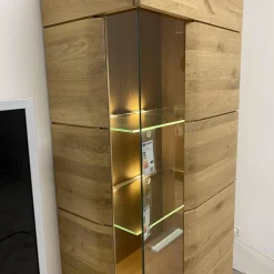 Schröder Franz Wohnwände & Tv-Lowboards|Wohnwand Vivendi Lack Weiß Matt Und Holz Asteiche Mit Glasböden Inklusive Beleuchtung