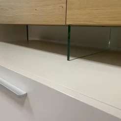 Schröder Franz Wohnwände & Tv-Lowboards|Wohnwand Vivendi Lack Weiß Matt Und Holz Asteiche Mit Glasböden Inklusive Beleuchtung