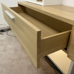 Schröder Franz Wohnwände & Tv-Lowboards|Wohnwand Vivendi Lack Weiß Matt Und Holz Asteiche Mit Glasböden Inklusive Beleuchtung