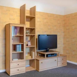 Team 7 Wohnwände & Tv-Lowboards|Wohnwand V-Wand Opus 1 Erle Geölt mit TV-Aufsatz