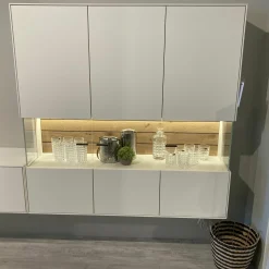 Wöstmann Wohnwände & Tv-Lowboards|Wohnwand Werne Lack Weiß Gebürstete Rückwand Balkeneiche