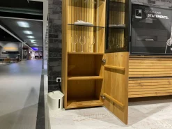 WK Wohnen Wohnwände & Tv-Lowboards|Wohnwand WK 490 Baristo Asteiche Massiv Naturbelassen Geölt Front Rillenoptik Mit LED Beleuchtung