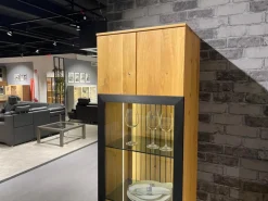 WK Wohnen Wohnwände & Tv-Lowboards|Wohnwand WK 490 Baristo Asteiche Massiv Naturbelassen Geölt Front Rillenoptik Mit LED Beleuchtung