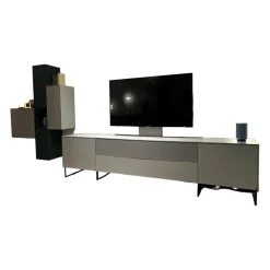 WK Wohnen Wohnwände & Tv-Lowboards|Wohnwand WK 419 Intono Lack 494 Matt Canagrau Und 433 Matt Blaugrün Mit Beleuchtung