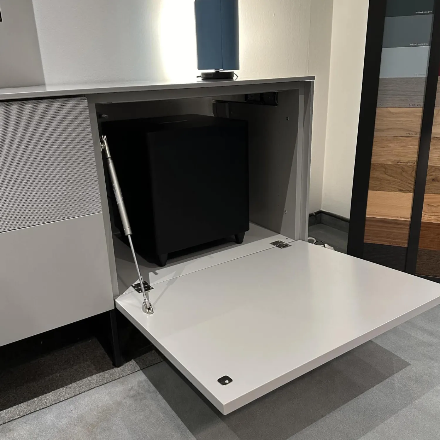 WK Wohnen Wohnwände & Tv-Lowboards|Wohnwand WK 419 Intono Lack 494 Matt Canagrau Und 433 Matt Blaugrün Mit Beleuchtung