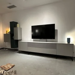 WK Wohnen Wohnwände & Tv-Lowboards|Wohnwand WK 419 Intono Lack 494 Matt Canagrau Und 433 Matt Blaugrün Mit Beleuchtung