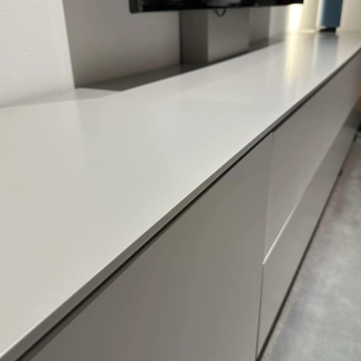 WK Wohnen Wohnwände & Tv-Lowboards|Wohnwand WK 419 Intono Lack 494 Matt Canagrau Und 433 Matt Blaugrün Mit Beleuchtung