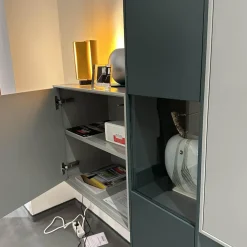 WK Wohnen Wohnwände & Tv-Lowboards|Wohnwand WK 419 Intono Lack 494 Matt Canagrau Und 433 Matt Blaugrün Mit Beleuchtung