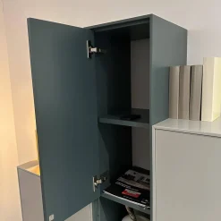 WK Wohnen Wohnwände & Tv-Lowboards|Wohnwand WK 419 Intono Lack 494 Matt Canagrau Und 433 Matt Blaugrün Mit Beleuchtung