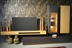 WK Wohnen Wohnwände & Tv-Lowboards|Wohnwand WK 456 MDF Lack Braun Wildeiche Bianco