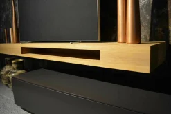 WK Wohnen Wohnwände & Tv-Lowboards|Wohnwand WK 456 MDF Lack Braun Wildeiche Bianco