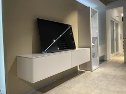 WK Wohnen Wohnwände & Tv-Lowboards|Wohnwand WK 418 Zola Glattlack Steingrau 407 Inklusive Beleuchtung Ohne TV