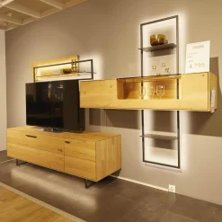 Wöstmann Wohnwände & Tv-Lowboards|Wohnwand WM 1880 Wildeiche Massiv Soft Gebürstet Mit LED-Beleuchtung