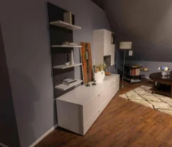 Venjakob Wohnwände & Tv-Lowboards|Wohnwand X1 Kombi X150-3736L Lack Schiefergrau Matt